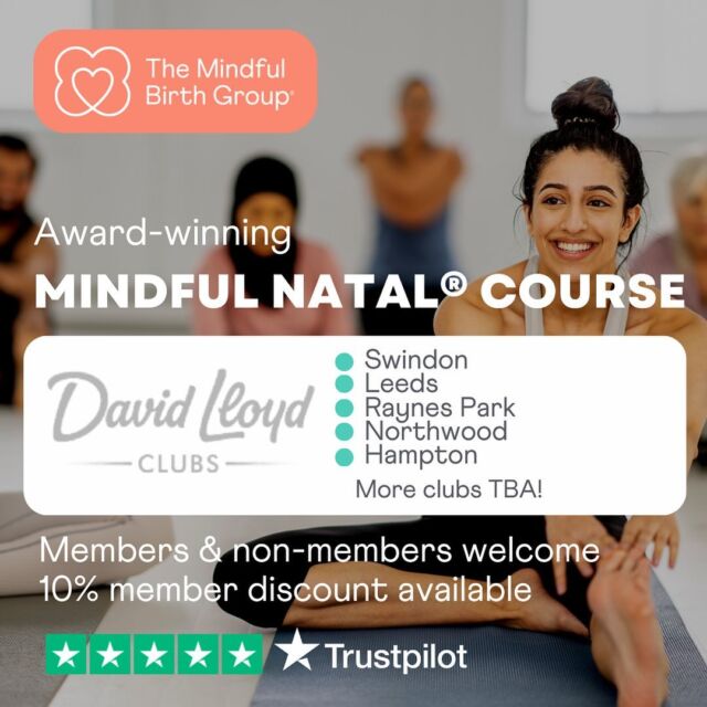 We are delighted to share that we have partnered with a number of David Lloyd Clubs across the UK to host Mindful Natal® courses for members and non-members.

As a family-centric, luxury health and wellness destination, the clubs are the perfect place to unwind and focus on preparing for the next chapter of your life 🧡.

These locations have courses ready to book on our website and we will be announcing more club partnerships in the coming weeks too!

If you are a member you will receive a 10% discount on your booking, just email hello@themindfulbirthgroup.com with your membership details or ask your club for your discount code.

As always, all bookings include immediate access to the online PregnaHub® right up until one year post-birth.

We’re here for you every step of the way 💫

#davidlloyd #davidlloydclubs #antenatalclass #postnatal #hypnobirthing #mindfulnatal