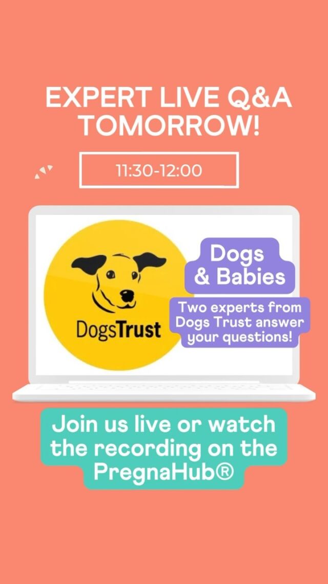 We are thrilled to be hosting a live Q&A session with two experts from @dogstrust 🐶 at 11:30-12:00 tomorrow exclusively on the PregnaHub®! 

Maybe you’re expecting a baby and wondering how to support your fur baby through the change in family dynamics, or maybe you already have little ones and have questions about family life and dog behaviour. 

As always, we are here for you with no judgement or agenda- just open ears and advice to support you through no matter how big or small the ‘thing’ may be.

If you’re not subscribed to the PregnaHub® yet then don’t let anymore time pass you by without the unrivalled expert live and on demand support that it offers throughout pregnancy through to the first year post-birth 🌟 

We’re here for you every step of the way 🧡🩵

#furbaby #dogstrust #antenatal #pregnahub