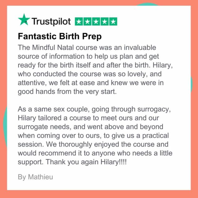 🌟🌟🌟🌟🌟 for Hilary @mindfulnatal_wiltshire and the bespoke Mindful Natal® course we have created for surrogacy teams✨.

We provide the tailored courses to all @officialmysurrogacyjourney surrogacy teams to support them during the pregnancy, prepare them for the birth, prepare for caring for a baby and the surrogates recovery. 

We are here for all paths to parenthood, every step of the way 🧡

#mindfulnatal #pregnahub #surrogacyuk #surrogate #intendedparents