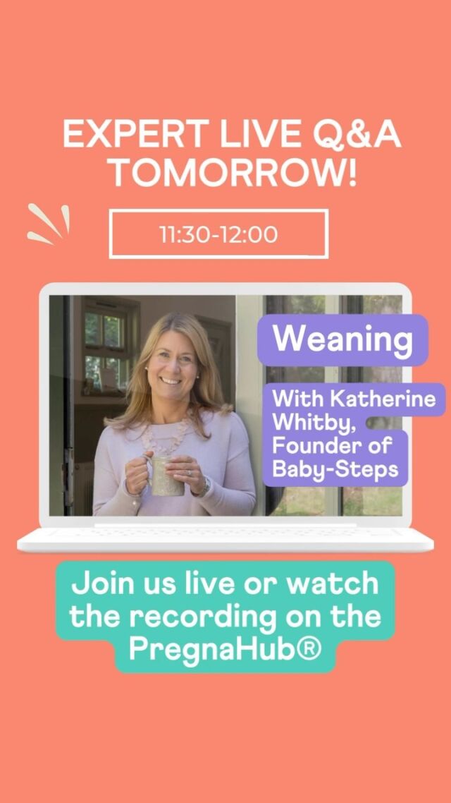 We are excited to be welcoming back the brilliant Katherine Whitby from @babystepsx for another live Q&A session on all things 🥕 weaning 🥑 tomorrow at 11:30-12:00 exclusively on the PregnaHub®! 

If you’re not subscribed to the PregnaHub® yet then don’t let anymore time pass you by without the unrivalled expert live and on demand support that it offers throughout pregnancy through to the first year post-birth 🌟 

We’re here for you every step of the way 🧡🩵

#weaning #babysteps #pregnahub