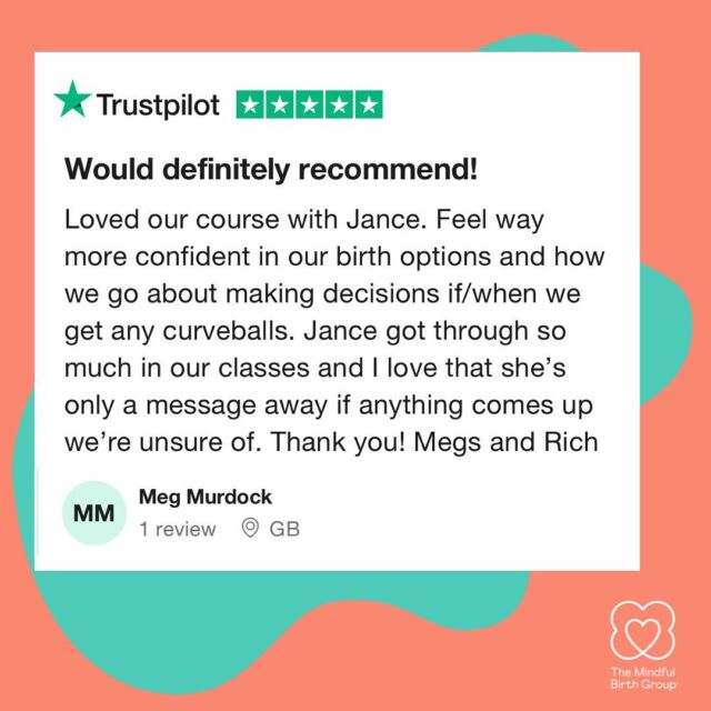 🌟🌟🌟🌟🌟 for Jance, our wonderful  Mindful Birth Group® teacher in Epsom/Chessington!

Our courses are tailored to what you need, and the support doesn’t stop when the course finishes. Your teacher is available after the course via WhatsApp and the online Parent Hub is there to support you every step of the way too 💫.

Book your course today via the link in the bio 🧡